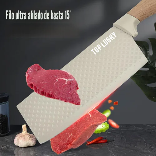 Miniatura 3 de Wiztoynia - Juego de cuchillos de cocina de 6 piezas color caqui para el hogar, juego de cuchillos de chef afilados de acero inoxidable