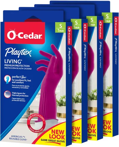 Miniatura 19 de Guantes de limpieza de goma reutilizables Playtex Living (Medianos, 12 pares), guantes reutilizables para el hogar con protección premium