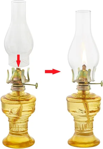 Miniatura 7 de Base de 2.13 pulgadas por lámpara de aceite de 6.5 pulgadas, reemplazo de chimenea, globo de queroseno alto, lámparas de aceite transparente, globo