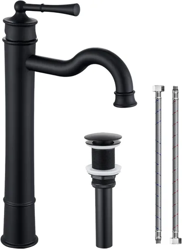 Miniatura 10 de Grifo para lavabo de baño romano ORB de un solo orificio para montaje en cubierta, conjunto de drenaje emergente con placa de cubierta