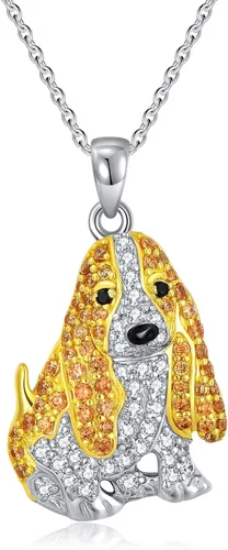 Miniatura 43 de Collares con colgante de perro de plata de ley S925 – 24 razas corgi/husky/labrador/pastor para mujer