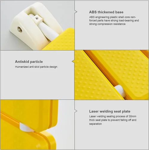 Miniatura 4 de Pilarmuture Asiento de ducha plegable montado en la pared, asiento de ducha ABS duradero antideslizante para ducha interior, silla de taburete