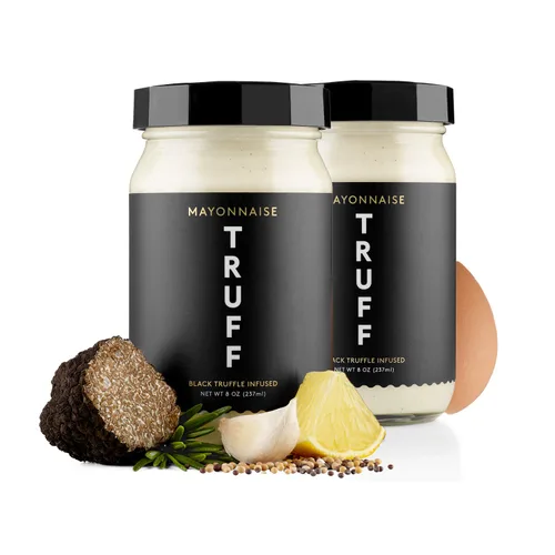 TRUFF Mayo, Mayonesa gourmet hecha con trufas negras de invierno, aceite de girasol y huevos sin jaula | Sabor Umami para untables salados,