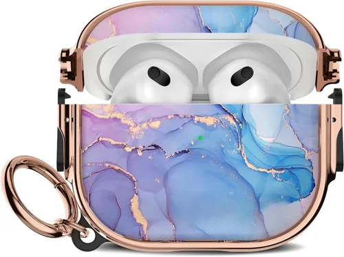 Miniatura 20 de Maxjoy para Funda Linda de AirPods 2 (2019) con Bloqueo de Seguridad, Compatible con Funda de AirPod de 2ª Generación de Mármol para Mujeres