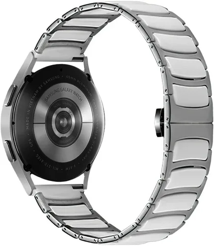 Miniatura 6 de Banda de pulsera de eslabones de cerámica de 0.787 in para Samsung Galaxy Watch 7 FE 6 5 4,40/42/43/44/45/46/1.850 in, Huawei GT 3 1.654 in (negro)