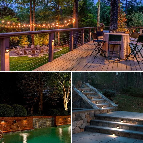 Miniatura 6 de SUNVIE Luces LED de Cubierta de Bajo Voltaje de 5W, Luces de Escalón de 12-24V para Exteriores con Conectores de Cable Fastlock2, Iluminación