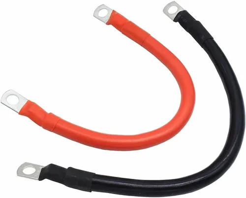 Miniatura 5 de Juego de cables de batería 4AWG de 20 pulgadas, cables inversores de batería de 4 calibre x 20" (1 negro y 1 rojo) con terminales de lugs de 3/8