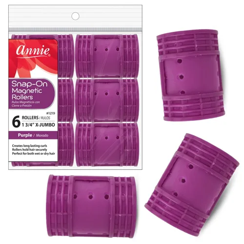 Miniatura 3 de Annie Rodillos magnéticos para el cabello, pequeños de 1/2 pulgada con capucha de bloqueo, sujeción segura, no necesita alfileres, color negro, 14