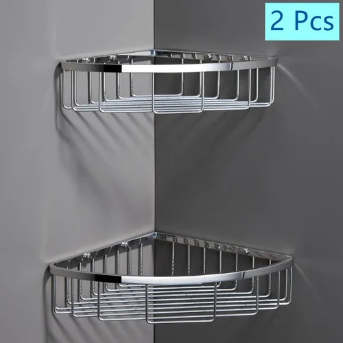Miniatura 2 de Organizador esquinero para ducha, SUS304 de acero inoxidable resistente a la oxidación, estante de almacenamiento montado en la pared para baño