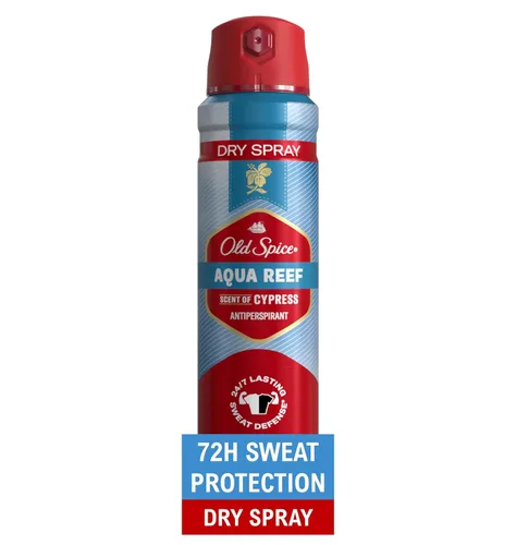 Old Spice Dry Spray Desodorante antitranspirante para hombres, protección 24/7, sudor y olor 24/7, defensa del sudor 24/7 y frescura duradera, Aqua