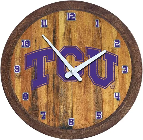 Miniatura 14 de The Fan-Brand NCAA Oklahoma Sooners: Reloj de pared con parte superior de barril de imitación para decoración de bar, decoración de fiesta