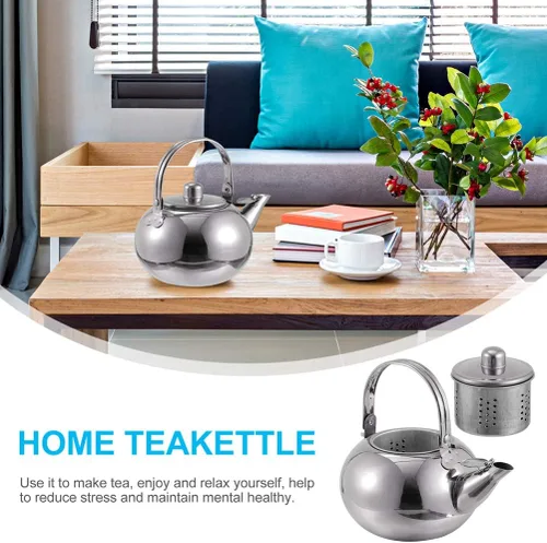 Miniatura 10 de Cabilock Olla de acero inoxidable Olla de agua caliente Tetera azul Infusor de té suelto Hervidor de agua Tetera Estufa Tetera Silbosa Tetera Plata