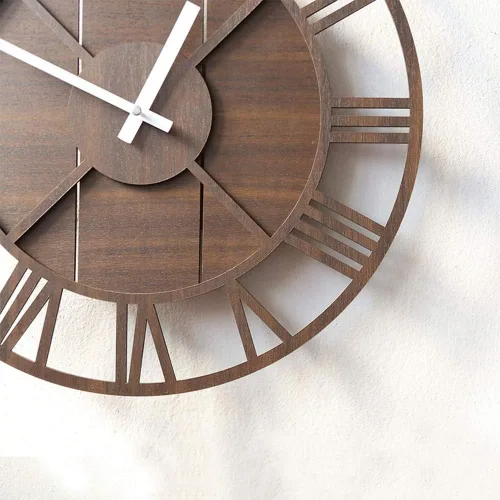 Miniatura 2 de Wall Clock European Retro Wall Clock Mute Living Room Wall Charts Nostalgic Nordic Country Style Watch 39.4CM * 39.4CM (Color : Brown)(Black)