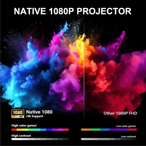 Miniatura 4 de Proyector con Netflix y soporte de 180°, proyector inteligente con WiFi y Bluetooth, enfoque automático AI y proyector de película portátil Keystone