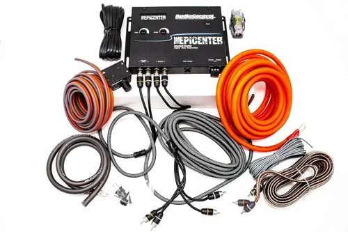 Miniatura 2 de Elite Audio, Kit de cableado de amplificador y combo de epicentro, 2000 vatios de potencia máxima, procesador de graves epicentro con perilla