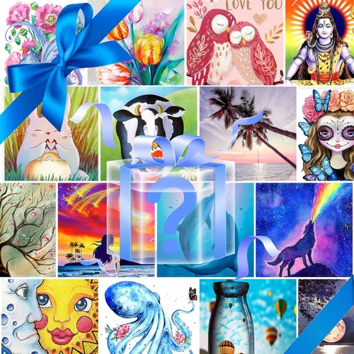 AiYuanzsh Paquete de 10 kits de pintura de diamante cuadrado 5D para adultos, kits de arte de diamantes cuadrados de taladro completo, paisaje,
