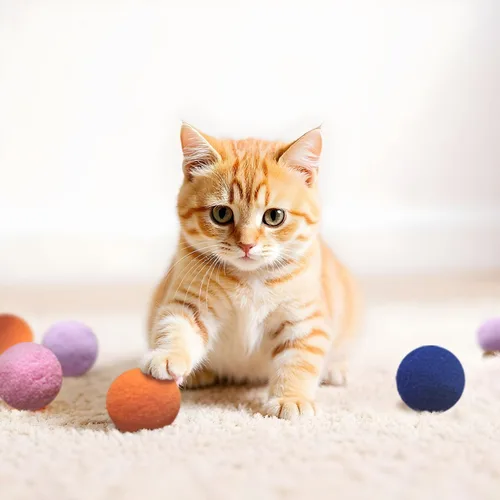 Miniatura 6 de Juguetes para gatos de interior, bolas de juguetes para gatos, paquete de 20 juguetes interactivos para gatos con cascabel colorido, cascabel, arco