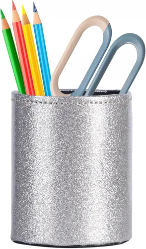 Miniatura 10 de Soporte para bolígrafo para escritorio, soportes de lápiz de cuero PU para cosméticos suministros de oficina, organizador de escritorio negro PH107