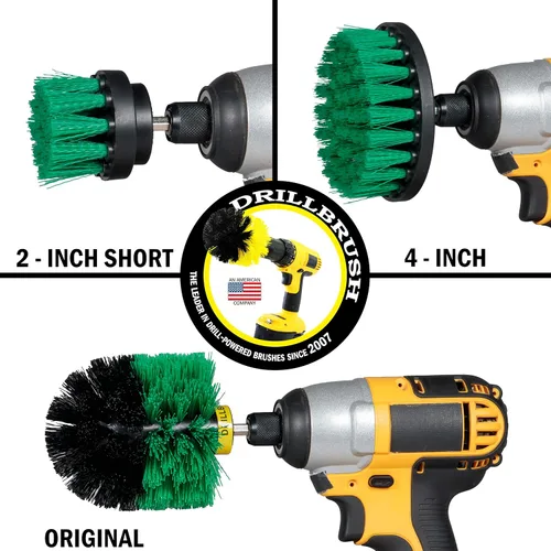 Miniatura 8 de Drillbrush Suministros de limpieza de cocina – Almohadillas para fregar todo el hogar y cepillos de rigidez media – Kit de cepillo de limpieza