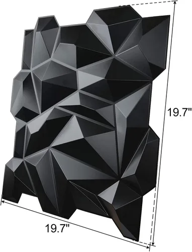 Miniatura 3 de Art3d Panel de Pared de Diamante 3D de PVC Dentado a Juego-Negro Mate, para Decoración Interior Residencial y Comercial Diamante mate negro