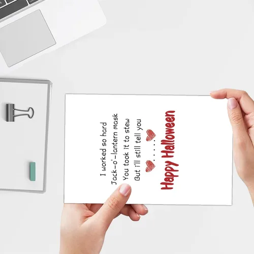 Miniatura 2 de Tarjeta de felicitación divertida, tarjeta de amor travieso para padres, tarjeta de Halloween humorística para novio, novia, pareja, grito