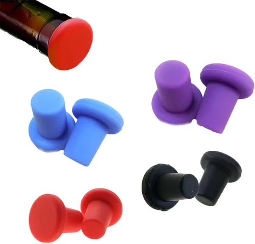 Miniatura 5 de Paquete de 4 tapones de vino selladores de vino a prueba de fugas, reutilizables, corchos de silicona, tapones para bebidas, tapas superiores
