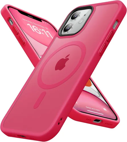 Funda magnética para iPhone 11, [probada en caídas de grado militar] [compatible con MagSafe] a prueba de golpes, translúcida y dura, suave funda