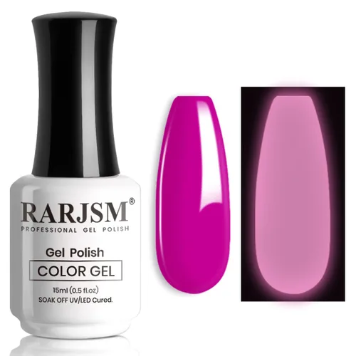 Miniatura 8 de RARJSM Esmalte de uñas de gel que brilla en la oscuridad, color blanco que brilla en la oscuridad, esmalte de uñas de gel luminoso para remojar UV