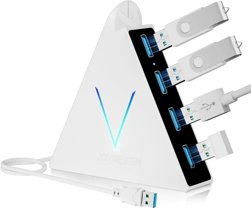 Miniatura 17 de Concentrador USB 3.0, JoyReken Separador USB de 4 Puertos para Laptop, Adaptador de Teclado y Mouse para PS4 Compatible con Xbox, PC, MacBook, Rosa