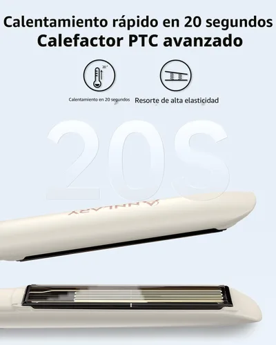 Miniatura 5 de Annlary - Plancha de pelo de 1 pulgada y rizador de pelo de titanio cerámico iónico de 2 en 1 con voltaje dual, con silicona resistente al calor