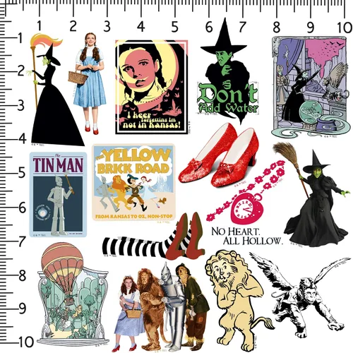 Miniatura 2 de El Mago de Oz - Paquete variado de calcomanías de vinilo grandes de lujo, para laptop, botella de agua, álbumes de recortes, tableta, monopatín