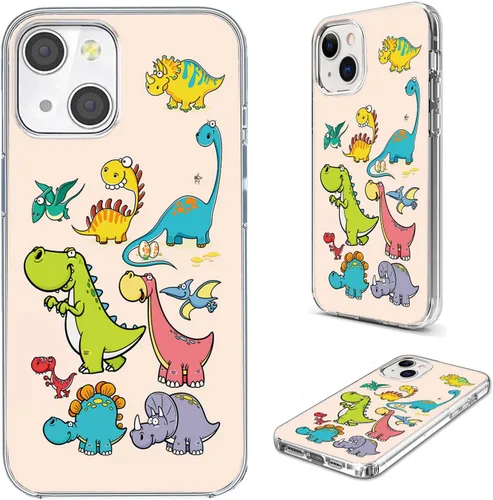 Miniatura 20 de Funda protectora completa a prueba de golpes, delgada, suave, TPU transparente, para iPhone 14/13 6.1, diseño de animales de dibujos animados