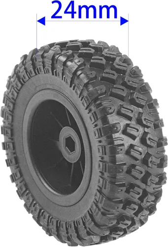 Miniatura 2 de Neumáticos de goma OD de 2.7 pulgadas y llantas de plástico compatibles con MN Modelo MN90 MN91 MN45 MN96 MN99 MN99S MN98 1/12 RC Car (negro)
