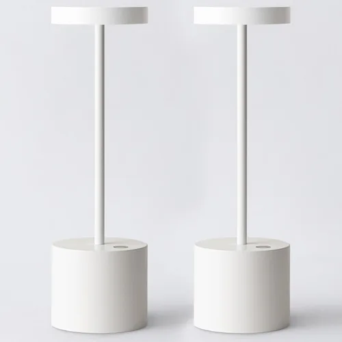Paquete de 2 Lámparas de Mesa Recargables Inalámbricas, 3 Temperaturas de Color y Regulable, IP54 Impermeable Operada por Batería, Luz LED Portátil