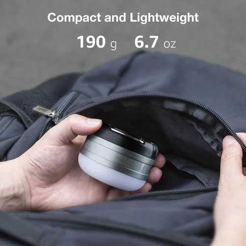 Miniatura 6 de LE Farol LED portátil de camping con base magnética 3000 mAh, batería 280LM recargable por USB, luz LED portátil para casa de campaña, de 3 modos