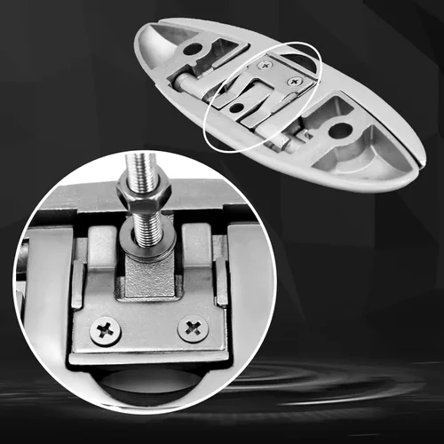 Miniatura 7 de Tacos de Barco Laorde 5" 6 pulgadas de Acero Inoxidable 316 Tacos Plegables de Grado Marino Taco de Cuerda Abatible Taco de Muelle para Barco, Kayak