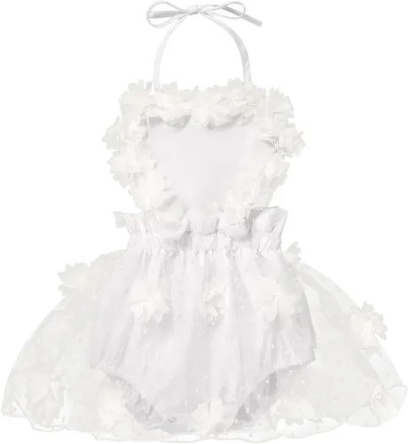 Miniatura 96 de Traje de bebé niña primer cumpleaños traje de encaje tul mameluco princesa tutú vestido de un año cumpleaños pastel Smash fotografía ropa