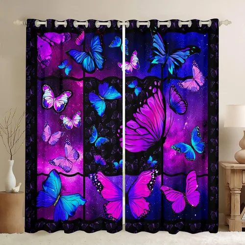 Miniatura 29 de Cortinas opacas de damasco negro para adultos, 30-50 % cortinas barrocas victorianas antiguas de 38 pulgadas de ancho x 54 pulgadas de largo, Multi
