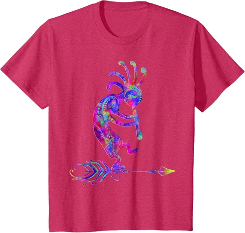 Miniatura 79 de Native American Kokopelli With Feather 2 - Camiseta Fan Fun, Negro, S