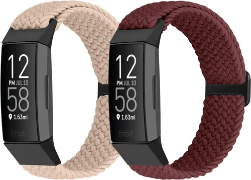 Miniatura 7 de Correas elásticas trenzadas ajustables compatibles con Fitbit Charge 3 y Fitbit Charge 4 bandas para hombres y mujeres, correas deportivas de tela