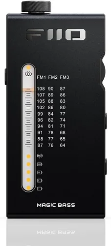 FiiO RR11 Receptor de radio estéreo portátil HiFi FM con sintonización analógica PVR, efectos de sonido BASS+3D, 64MHz-108MHz (negro, certificado de