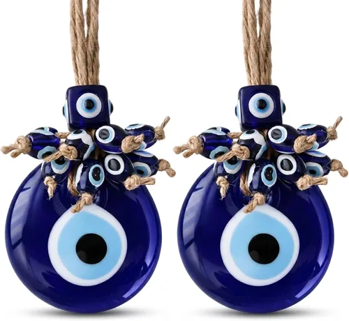 Miniatura 7 de Adorno decorativo turco de ojo turco de 2.3 pulgadas, colgante de pared azul de ojo turco para colgar en una caja, decoración de pared con dije de 1
