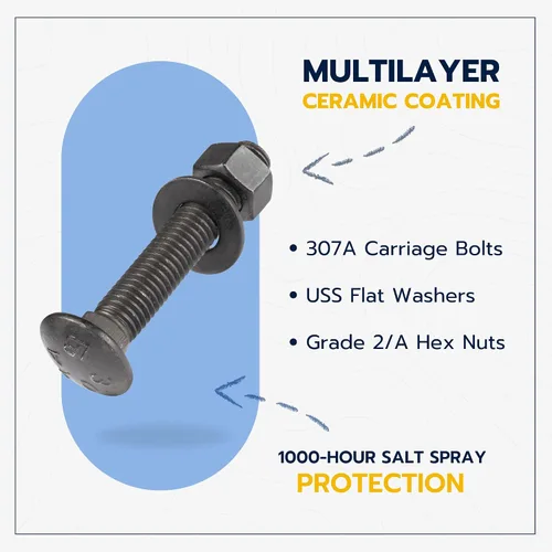 Miniatura 3 de Kit de pernos de carro negros de 1/2 pulgada x 3 pulgadas incluye 12 pernos, 12 arandelas y 12 tuercas, recubierto con cerámica negra Ruspert