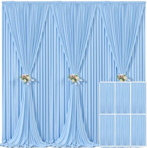 Miniatura 88 de Cortina de fondo beige de 10x10 para bodas y fiestas, cortina de fondo beige sin arrugas para fotos, cortinas de fondo para decoración de baby Gris