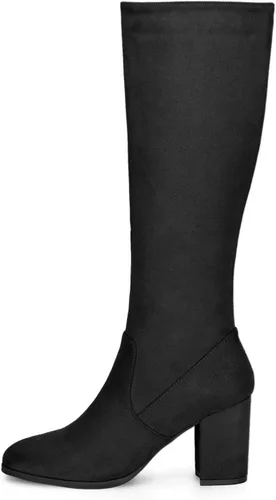 Miniatura 7 de Allegra K Botas altas hasta la rodilla con cremallera lateral y tacón grueso para mujer
