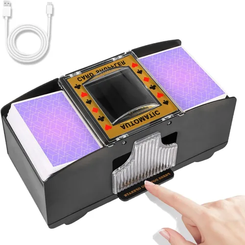 Miniatura 10 de FEIERYA Automatic Card Shuffler 2/1/4/6 Deck,Battery-Operated Electric UNO Poker Shuffler,Playing Card Shuffler for Home Card Game,Travel