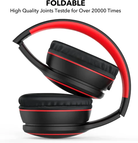 Miniatura 2 de B10 auriculares Bluetooth supraaurales, 2 modos de música EQ (Normal/Graves) y 50 horas de reproducción, auriculares inalámbricos con micrófono