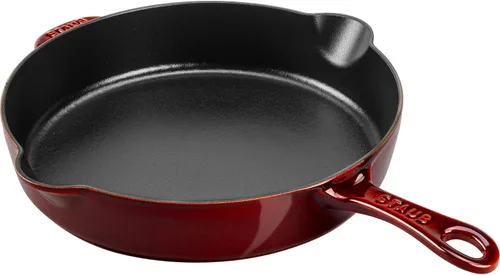 Miniatura 11 de Staub - Sartén tradicional de hierro fundido de 11 pulgadas, color cereza, fabricada en Francia