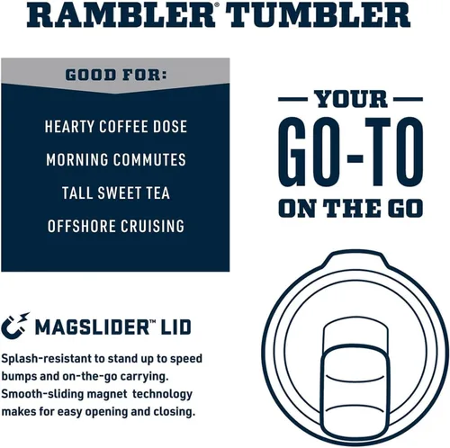 Miniatura 4 de YETI Rambler - Vaso aislado al vacío de acero inoxidable de 30 onzas con tapa MagSlider Cosecha Rojo