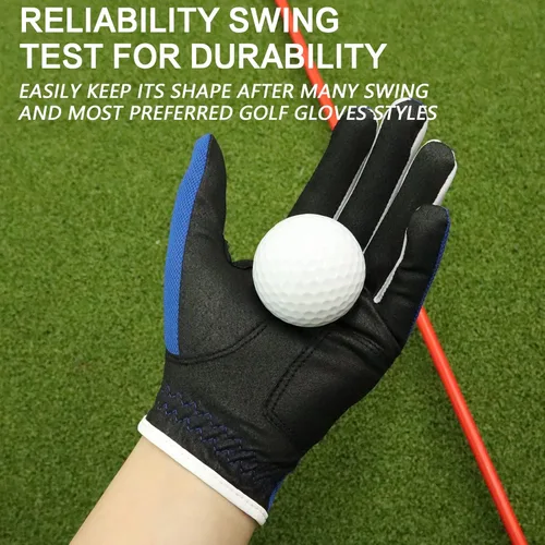 Miniatura 3 de FINGER TEN Guantes de golf para niños y niñas, mano izquierda y derecha, Dura Feel blanco, azul, rojo, amarillo, guantes de golf de valor extra